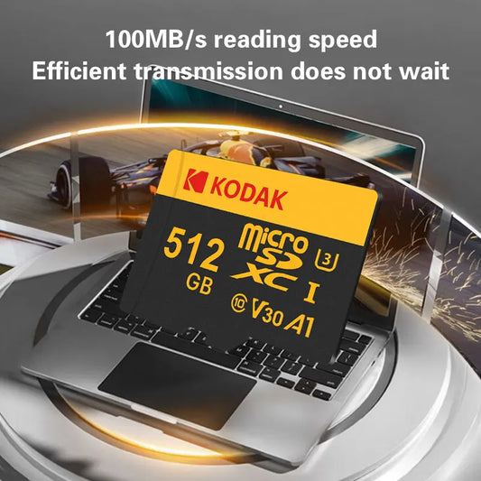 Kodak Micro SD Card Memory Card Class 10 32GB 64GB 128GB 256GB U3 4K High Speed Cartao De Memoria Flash Memory TF Mecard C10