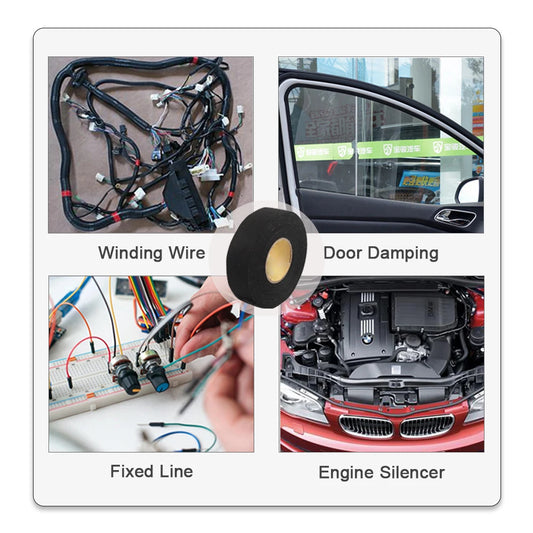 15 Meter Heat-resistant Flame Retardant Tape Coroplast Adhesive Cloth Tape For Car Cable Harness Wiring Loom Protection