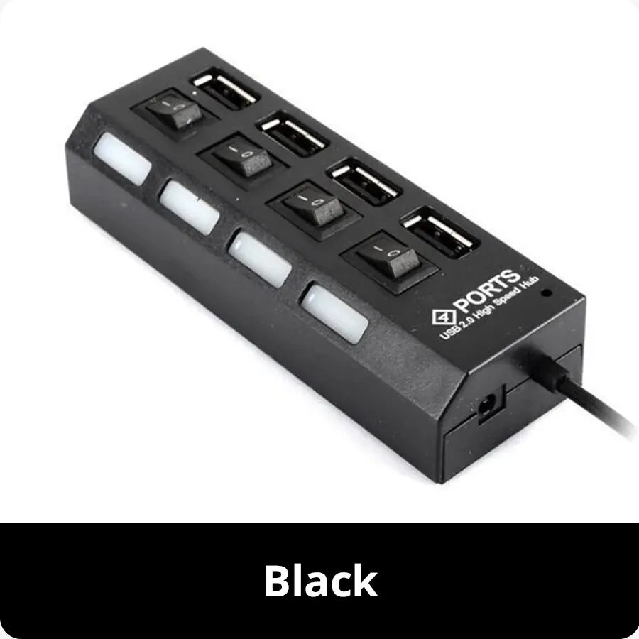 USB Hub 7-in-1 Adapter Multi Ports Use Power Adapter Extensor USB 2.0 PC Computer Accessories Switch USB for Pc Usb Port Laptop
